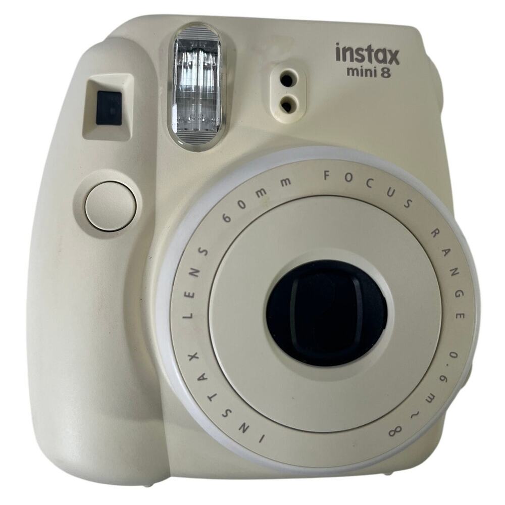 Fujifilm Instax Mini 8 Instant Film Camera Cream White w New Film Pack